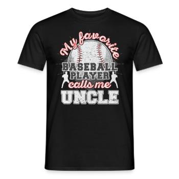 Baseball Uncle Uncle Baseball Player Gift - Men's T-Shirt - black - Front - AI Model Male 178 light (178cm)