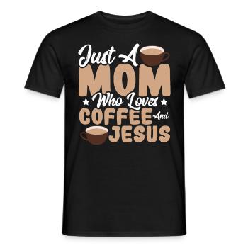 Juste une maman qui aime le café et Jésus - T-shirt homme - noir - Devant - AI Model Male 178 light (178cm)