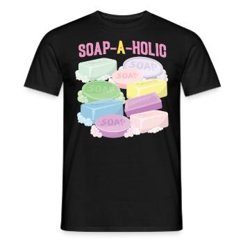 Soap Making Crafting Soap-A-Holic - Men's T-Shirt - black - Front - AI Model Male 178 light (178cm)