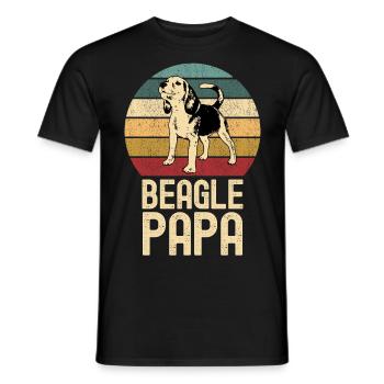 Beagle Papa Hund Retro Vintage - Männer T-Shirt - Schwarz - Vorne - AI Model Male 178 light (178cm)