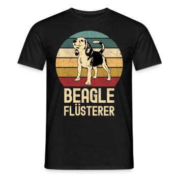 Beagle Whisperer Chien Rétro Vintage - T-shirt homme - noir - Devant - AI Model Male 178 light (178cm)
