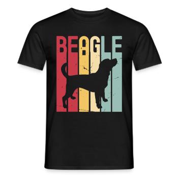 Beagle Dog Retro Vintage - T-shirt homme - noir - Devant - AI Model Male 178 light (178cm)