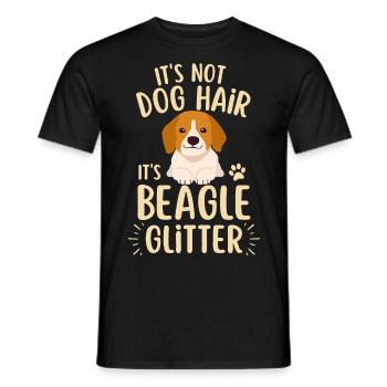 Lustiger Beagle Spruch Beagle Haare Glitter - Männer T-Shirt - Schwarz - Vorne - AI Model Male 178 light (178cm)
