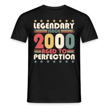 Vintage 2000 22nd Birthday Legendary Gift Fun - Men's T-Shirt - black - Front - AI Model Male 178 light (178cm)