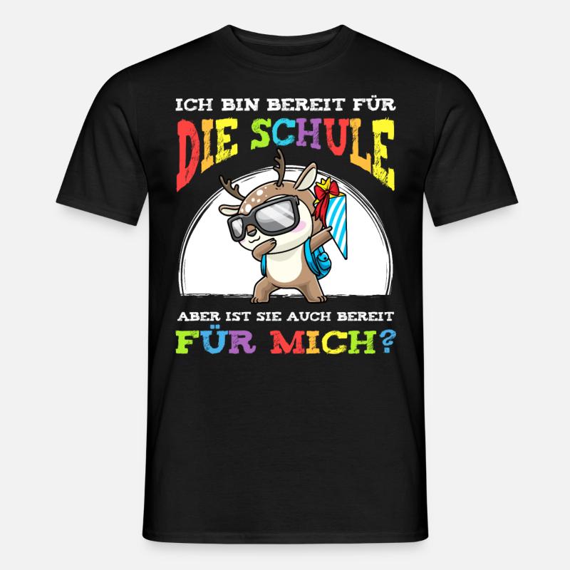 Schulkind Einschulung Reh - Männer T-Shirt - Schwarz