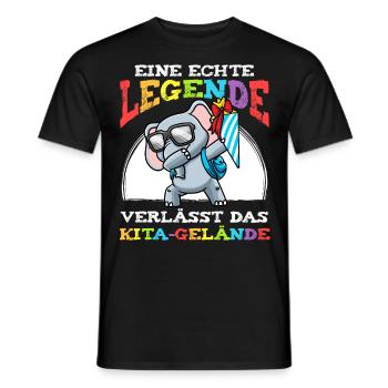 Schulkind Einschulung Elefant - Männer T-Shirt - Schwarz - Vorne - AI Model Male 178 light (178cm)