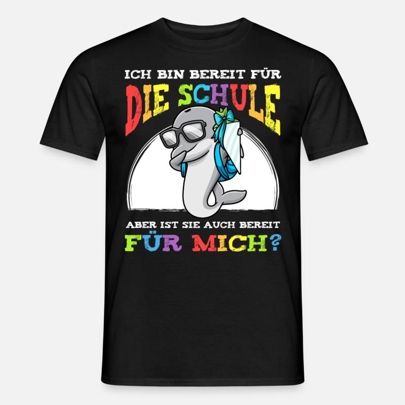 Schulkind Einschulung Delfin - Männer T-Shirt - Schwarz