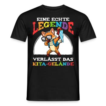 Schulkind Einschulung Fuchs - Männer T-Shirt - Schwarz - Vorne - AI Model Male 178 light (178cm)
