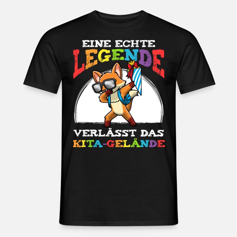 Schulkind Einschulung Fuchs - Männer T-Shirt - Schwarz