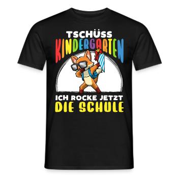 Schulkind Einschulung Fuchs - Männer T-Shirt - Schwarz - Vorne - AI Model Male 178 light (178cm)