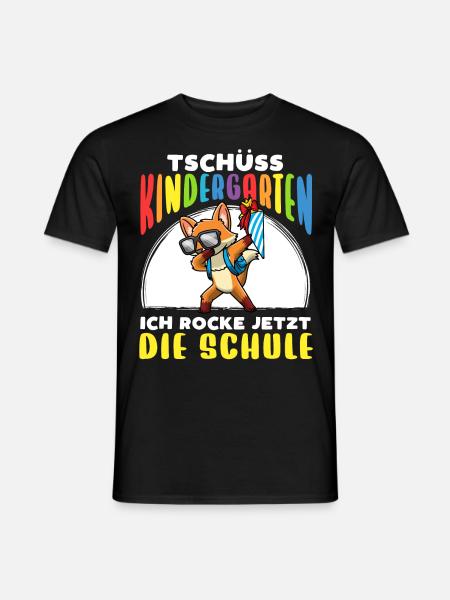 Schulkind Einschulung Fuchs - Männer T-Shirt - Schwarz