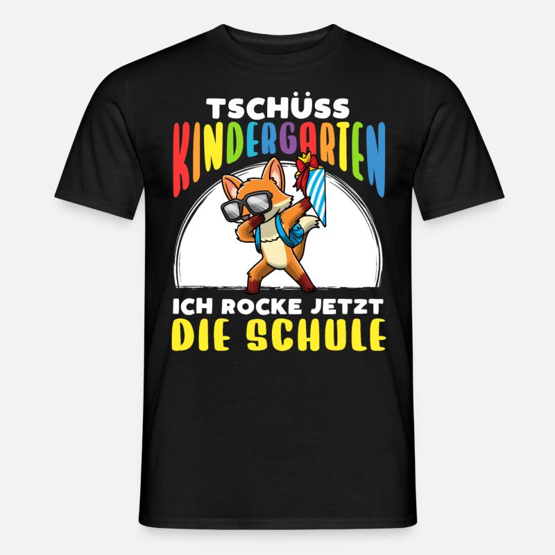 Schulkind Einschulung Fuchs - Männer T-Shirt - Schwarz
