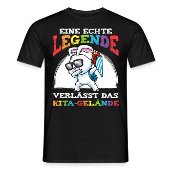 Schulkind Einschulung Hase - Männer T-Shirt - Schwarz - Vorne - AI Model Male 178 light (178cm)