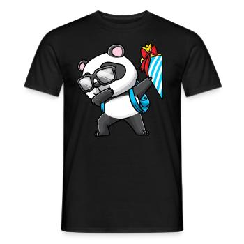 Schulkind Einschulung Panda - Männer T-Shirt - Schwarz - Vorne - AI Model Male 178 light (178cm)