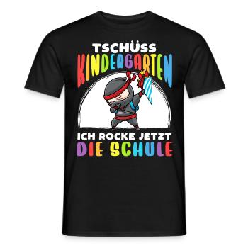 Schulkind Einschulung Ninja - Männer T-Shirt - Schwarz - Vorne - AI Model Male 178 light (178cm)
