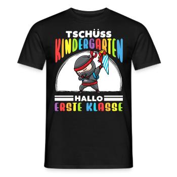 Schulkind Einschulung Ninja - Männer T-Shirt - Schwarz - Vorne - AI Model Male 178 light (178cm)