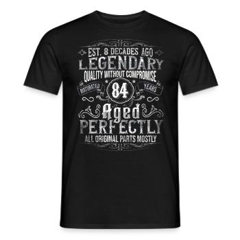 Legendary 84 years old gift for his 84th birthday - Men's T-Shirt - black - Front - AI Model Male 178 light (178cm)