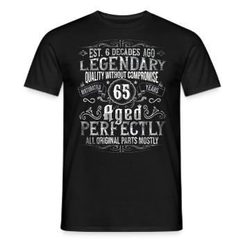 Legendary 65 years old gift for the 65th birthday - Men's T-Shirt - black - Front - AI Model Male 178 light (178cm)