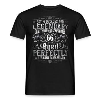 Legendary 66 years old gift for his 66th birthday - Men's T-Shirt - black - Front - AI Model Male 178 light (178cm)