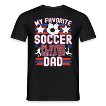 Fußball Papa Vater Soccer Dad Fußballspieler - Männer T-Shirt - Schwarz - Vorne - AI Model Male 178 light (178cm)