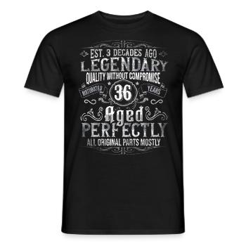 Legendär 36 Jahre alt Geschenk zum 36. Geburtstag - Männer T-Shirt - Schwarz - Vorne - AI Model Male 178 light (178cm)