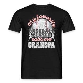Grand-père de baseball Grand-père Joueur de baseball Grand-père - T-shirt homme - noir - Devant - AI Model Male 178 light (178cm)