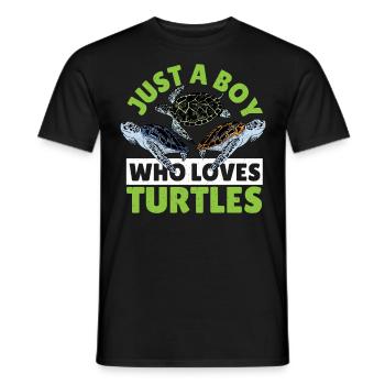 Just A Boy Who Loves Turtles Ocean Animal Sea - Männer T-Shirt - Schwarz - Vorne - AI Model Male 178 light (178cm)