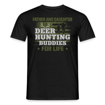 Buck Deer Hunting Hunter Father - Men's T-Shirt - black - Front - AI Model Male 178 light (178cm)