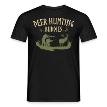 Chasse au cerf chasseur de cerfs - T-shirt homme - noir - Devant - AI Model Male 178 light (178cm)