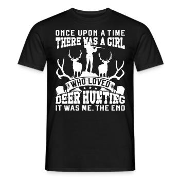 Buck Deer Chasse Hunter Girl Une fois - T-shirt homme - noir - Devant - AI Model Male 178 light (178cm)