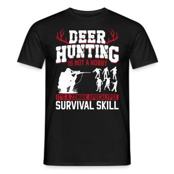Buck Deer Hunting Hunter Zombie - Men's T-Shirt - black - Front - AI Model Male 178 light (178cm)