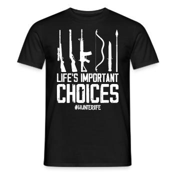 Buck Deer Hunting Hunter Life's - Men's T-Shirt - black - Front - AI Model Male 178 light (178cm)