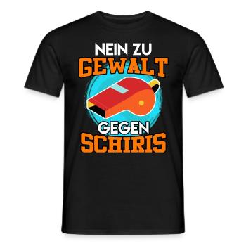 Nein zu Gewalt gegen Schiris Schiedsrichter - Männer T-Shirt - Schwarz - Vorne - AI Model Male 178 light (178cm)