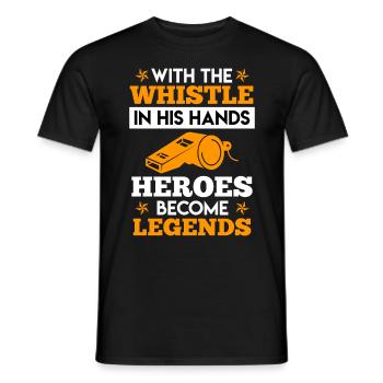 With the pipe in your hands - Men's T-Shirt - black - Front - AI Model Male 178 light (178cm)
