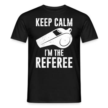 Bleib ruhig ich bin der Schiedsrichter - Männer T-Shirt - Schwarz - Vorne - AI Model Male 178 light (178cm)