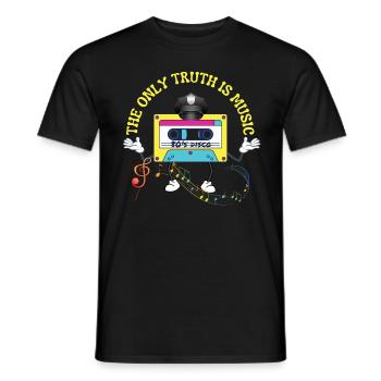 La musique est l’intention de la vérité - T-shirt homme - noir - Devant - AI Model Male 178 light (178cm)