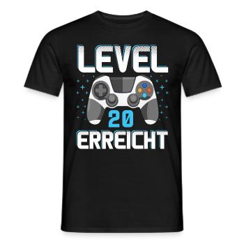 Level 20 Erreicht Gamer - Männer T-Shirt - Schwarz - Vorne - AI Model Male 178 light (178cm)