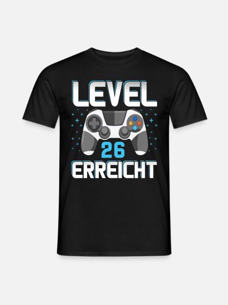 Level 26 Erreicht Gamer - Männer T-Shirt - Schwarz
