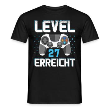 Level 27 Erreicht Gamer - Männer T-Shirt - Schwarz - Vorne - AI Model Male 178 light (178cm)
