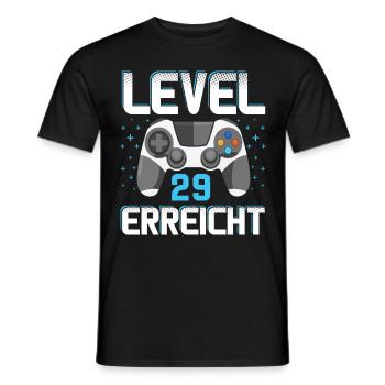 Level 29 Erreicht Gamer - Männer T-Shirt - Schwarz - Vorne - AI Model Male 178 light (178cm)