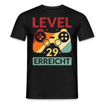 Level 29 Erreicht Gamer - Männer T-Shirt - Schwarz - Vorne - AI Model Male 178 light (178cm)