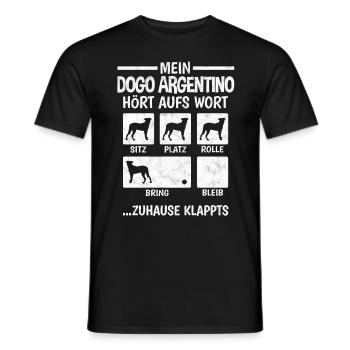Dogo Argentino Hundetricks Argentinien Dogge - Männer T-Shirt - Schwarz - Vorne - AI Model Male 178 light (178cm)