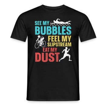 Drôle de dicton de triathlon - T-shirt homme - noir - Devant - AI Model Male 178 light (178cm)