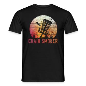 Retro Sunset Chain Smoker Disc Golf - T-shirt homme - noir - Devant - AI Model Male 178 light (178cm)