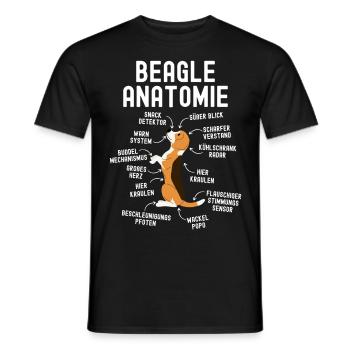 Beagle Anatomy for Beagle Lovers - Men's T-Shirt - black - Front - AI Model Male 178 light (178cm)