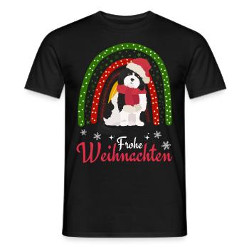 Bobtail Noël Chien de berger anglais - T-shirt homme - noir - Devant - AI Model Male 178 light (178cm)