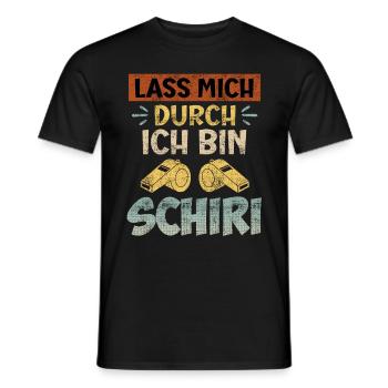 Lass mich durch ich bin der Schiri Schiedsrichter - Männer T-Shirt - Schwarz - Vorne - AI Model Male 178 light (178cm)