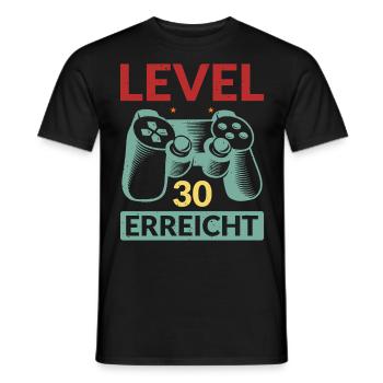 Level 30 Erreicht Gamer - Männer T-Shirt - Schwarz - Vorne - AI Model Male 178 light (178cm)