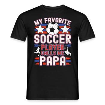 Soccer Papa Father Soccer Papa Soccer Player - Men's T-Shirt - black - Front - AI Model Male 178 light (178cm)
