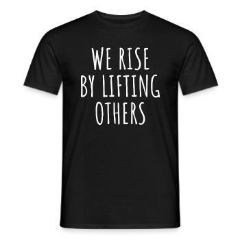 Nous nous levons en soulevant les autres I - T-shirt homme - noir - Devant - AI Model Male 178 light (178cm)